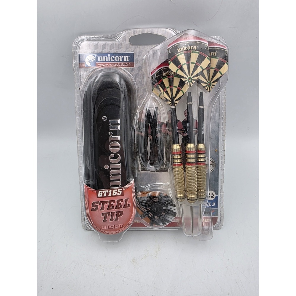 UNICORN GT165 Steel Tip 3 pack, Level 3, 23 gram, case XL Shafts Tungsten Barrel